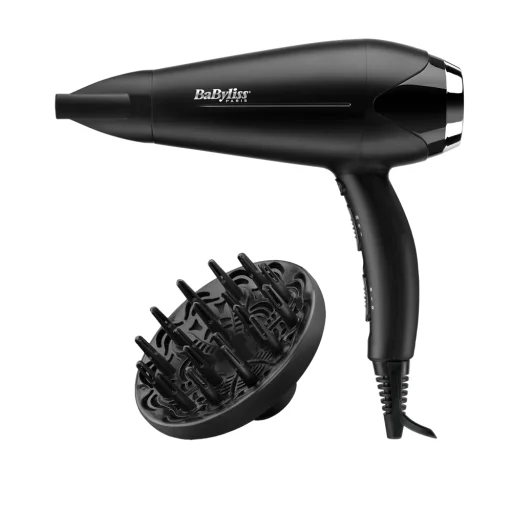 BaByliss D572DE Turbo Smooth hajszárító 2200W, fekete-ezüst - 2