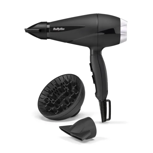 BaByliss 6710DE Style Pro Ionos hajszárító, AC motor, 2100W, fekete-ezüst - 1
