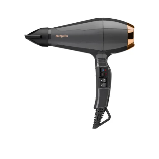 BaByliss 6719DE Air Pro Ionos hajszárító, AC motor, 2200W, fekete-sötétarany - 1
