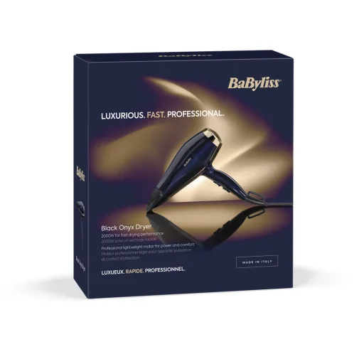 BaByliss 5911E Black Onyx hajszárító, HTDC motor, 2100W, kék-arany - 3