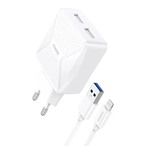 Foneng EU50 GaN, 35W 2x USB-C Type-C Lightning-ra töltő (fehér) - 1