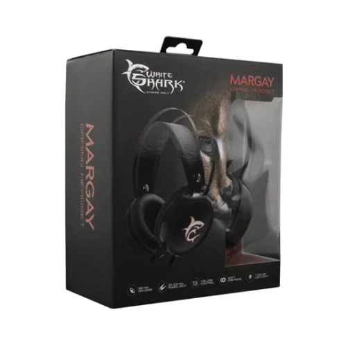 HDS White Shark MARGAY GH-1947 gamer headset mikrofonnal - Fekete - 6