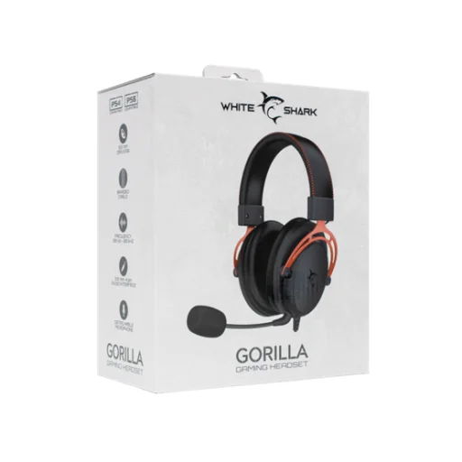 HDP White Shark GH-2341B/R GORILLA  gamer fejhallgató mikrofonnal - fekete/piros - 7