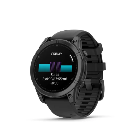 GARMIN fenix E, Slate grey Steel w/Black Silicone Band, 47 mm - 2