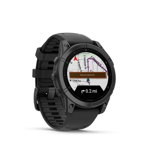 GARMIN fenix E, Slate grey Steel w/Black Silicone Band, 47 mm - 3