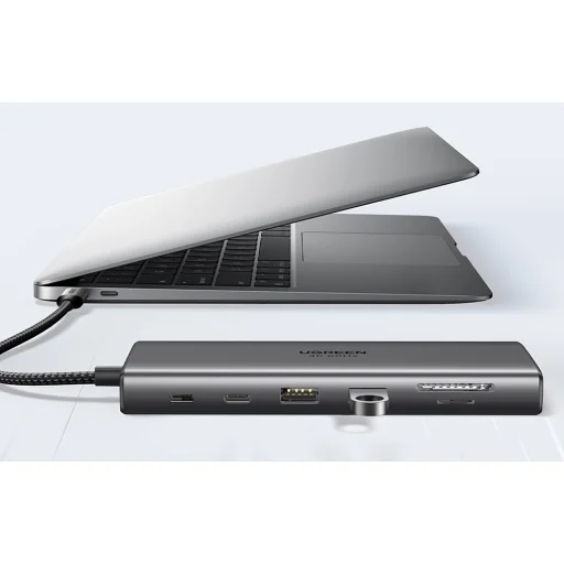 Ugreen CM639 USB-C hub, HDMI, VGA, 2x USB-C 3.2 10 Gbps, 2x USB, SD/TF, RJ45, AUX 3.5 mm, PD, 4K 60 Hz - 6