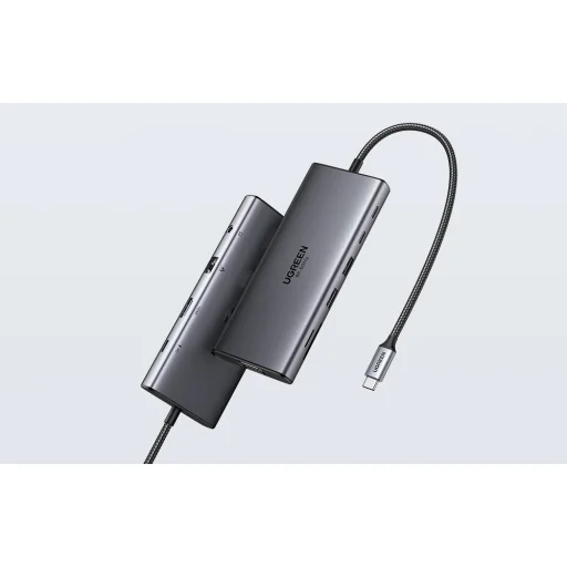 Ugreen CM639 USB-C hub, HDMI, VGA, 2x USB-C 3.2 10 Gbps, 2x USB, SD/TF, RJ45, AUX 3.5 mm, PD, 4K 60 Hz - 8