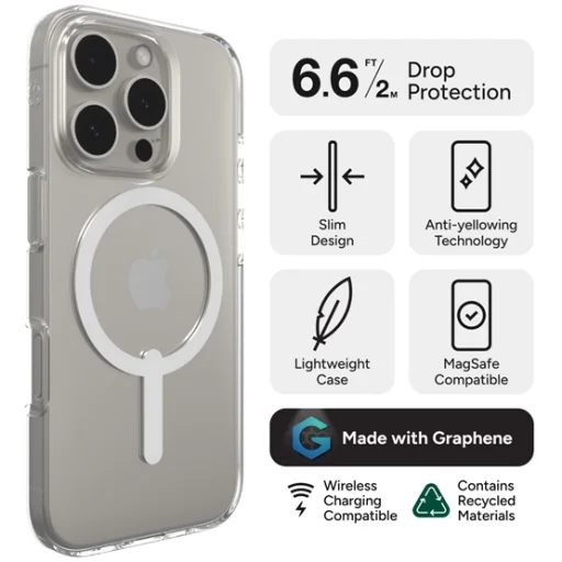 MOB ZAGG Cases PH CrystlPal Lite Snap Apple iP16 Pro Clear telefon tok átlátszó - 3