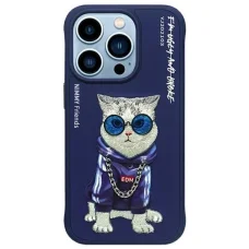 Nimmy Glasses Cool Cat iPhone 15 Pro tok - Kék