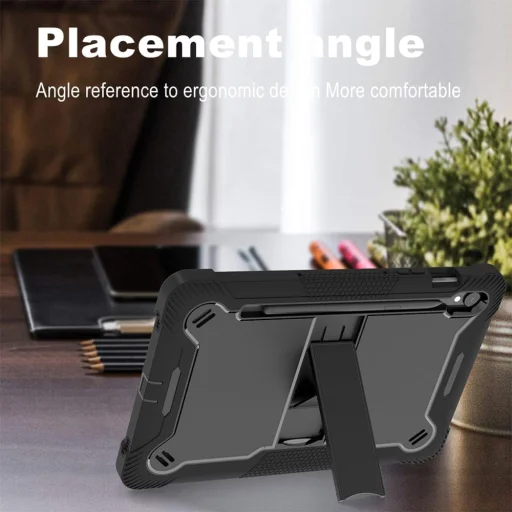 Samsung Galaxy Tab S9 FE - Techsuit - Robusztus Védőtok + Kijelzővédő - Fekete. tok - 4