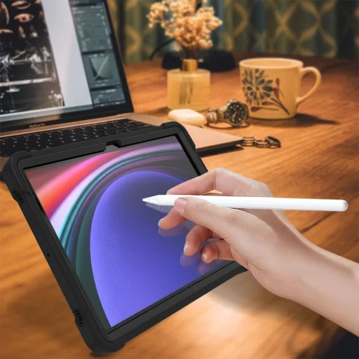 Samsung Galaxy Tab S9 FE - Techsuit - Robusztus Védőtok + Kijelzővédő - Fekete. tok - 5