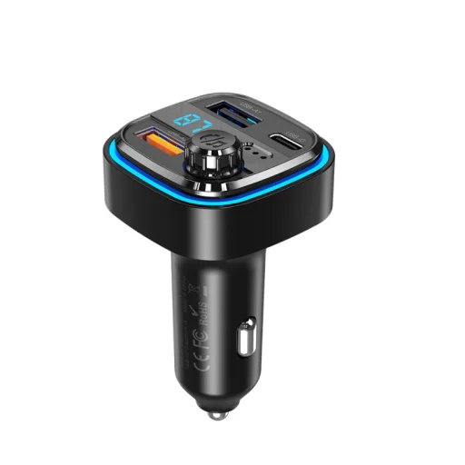 Bluetooth FM Transmitter és Autós Töltő Blue Power BPBCC08, 2 x USB-A - 1 x USB C - 1 x microSD, fekete - 2