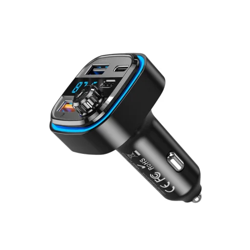 Bluetooth FM Transmitter és Autós Töltő Blue Power BPBCC08, 2 x USB-A - 1 x USB C - 1 x microSD, fekete - 3