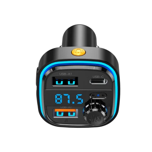 Bluetooth FM Transmitter és Autós Töltő Blue Power BPBCC08, 2 x USB-A - 1 x USB C - 1 x microSD, fekete - 4