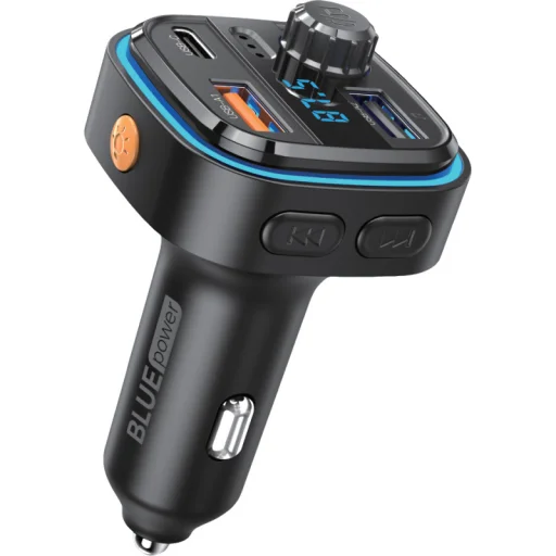 Bluetooth FM Transmitter és Autós Töltő Blue Power BPBCC08, 2 x USB-A - 1 x USB C - 1 x microSD, fekete - 1