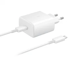 Fali töltő Samsung EP-TA845 + EP-DA705BWE, 45W, 4.05A, 1 X USB-C, USB-C kábellel, fehér GP-PTU022DYGWQ