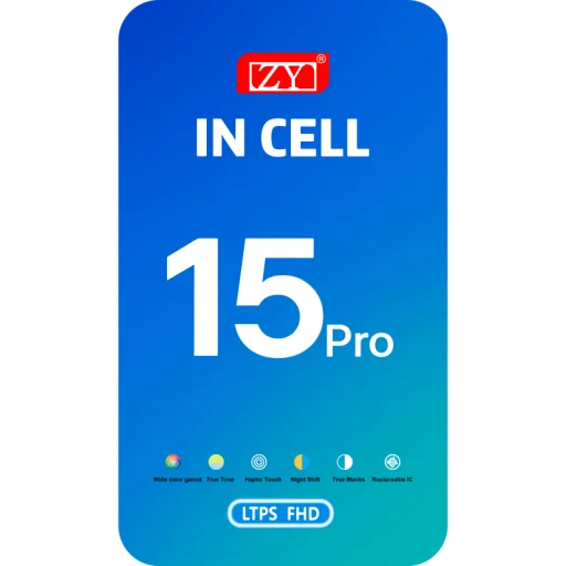 LCD kijelző modul ZY Apple iPhone 15 Pro készülékhez, In-Cell IC verzió, fekete - 4