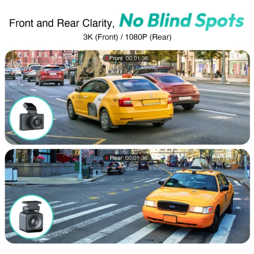 Dash + Hátsó Kamera Botslab G500H Pro, 3K, GPS, Wi-Fi, 3 hüvelykes LCD, Fekete 2A22Z-G580H - 2