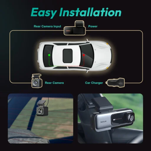 Dash + Hátsó Kamera Botslab G980H, 4K, GPS, Wi-Fi, 2.45 hüvelykes LCD, Fekete - 11