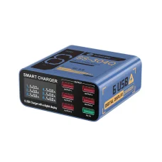 Desktop Charger Sunshine SS-304Q, 30W, 3.5A, 6 x USB-A, Kék