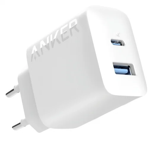 Fali Töltő Anker 312, 20W, 3A, 1 x USB-A - 1 x USB-C, Fehér A2348G21 - 1