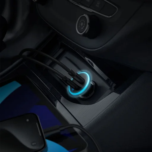 Anker 323 autós töltő, 52.5W, 3A, 1 x USB-A - 1 x USB-C, Fekete A2735G11 - 2