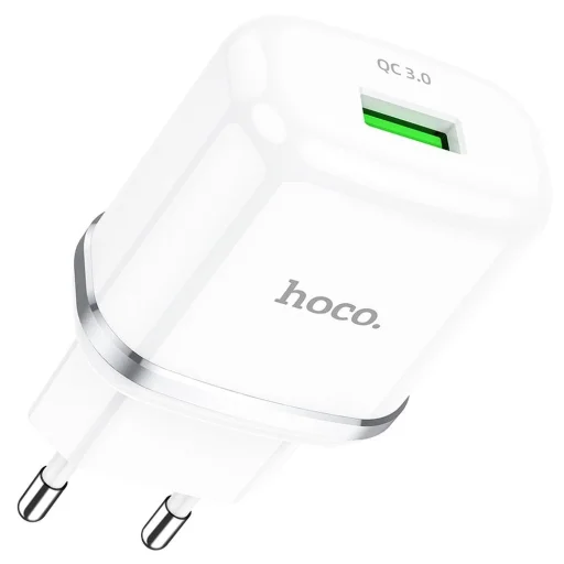 Fali töltő Hoco N3, 18W, 3A, 1 x USB-A, fehér - 6