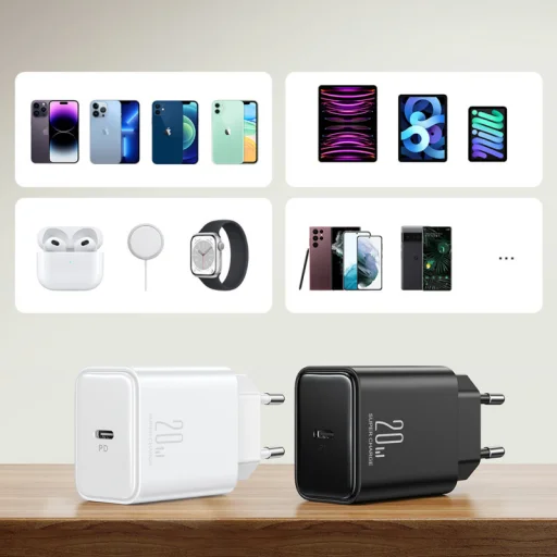 Fali töltő Joyroom JR-TCF06, 20W, 3A, 1 x USB-C, Fekete - 4