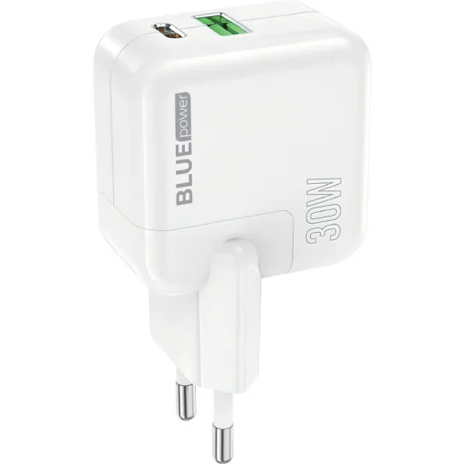 Fali Töltő Blue Power BC111A, 30W, 3A, 1 x USB-A - 1 x USB-C, Fehér - 2