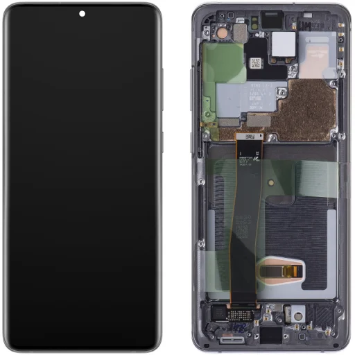 LCD kijelző modul Samsung Galaxy S20 Ultra 5G G988 / S20 Ultra G988, kamera nélkül, szürke - 1