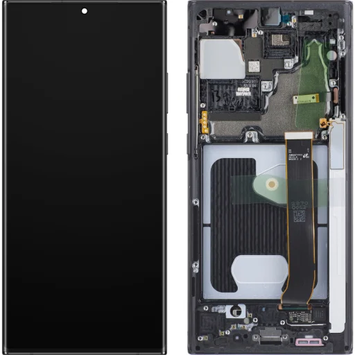 LCD kijelző modul Samsung Galaxy Note 20 Ultra 5G N986 / Note 20 Ultra N985 készülékhez, kamera nélkül, Misztikus Fekete - 1