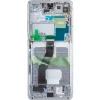 LCD Kijelző Modul Samsung Galaxy S21 Ultra 5G G998-hoz, kamera nélkül, Ezüst thumbnail