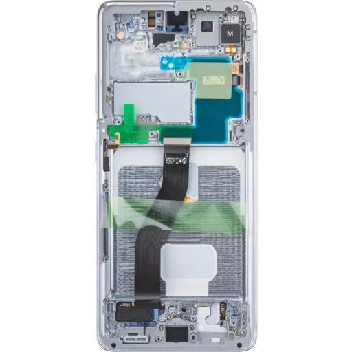 LCD Kijelző Modul Samsung Galaxy S21 Ultra 5G G998-hoz, kamera nélkül, Ezüst - 3