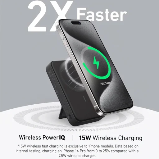 Powerbank Anker MagGo, 10000mAh, 27W, PD + FQI, Fekete A1654G11 - 3