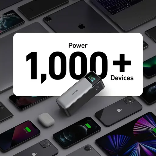 Anker 737 Powerbank, 24000mAh, 140W, QC + PD, Fekete A1289011 - 2