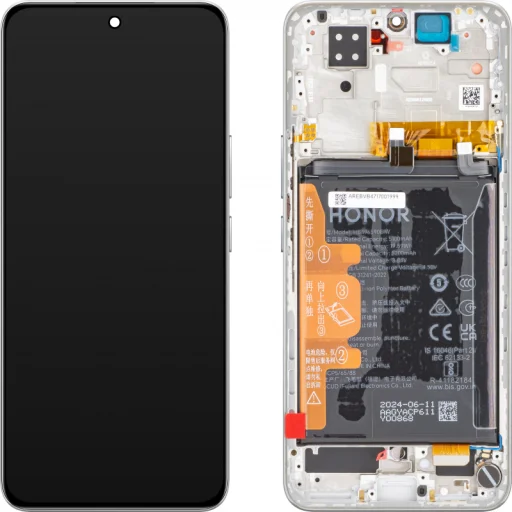 Honor 200 LCD kijelző modul akkumulátorral, Holdfény Fehér - 1