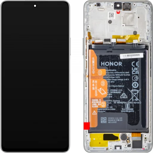 LCD Kijelző Modul Honor X9 5G / Magic4 Lite készülékhez, akkumulátorral, titáns ezüst - 1