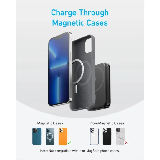 Anker 321 MagGo powerbank, 5000mAh, 7,5W, fekete - 3