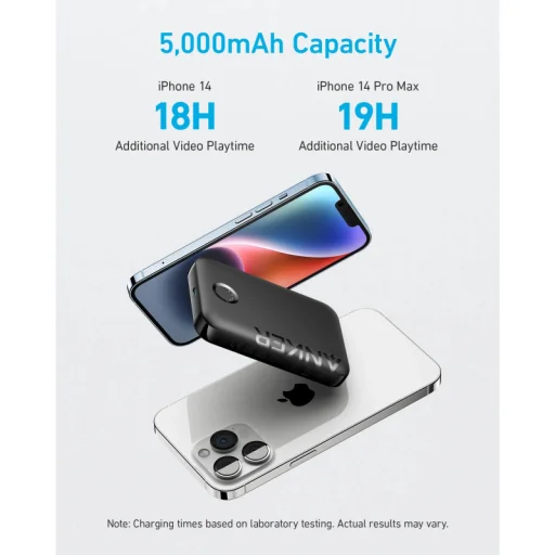 Anker 321 MagGo powerbank, 5000mAh, 7,5W, fekete - 7