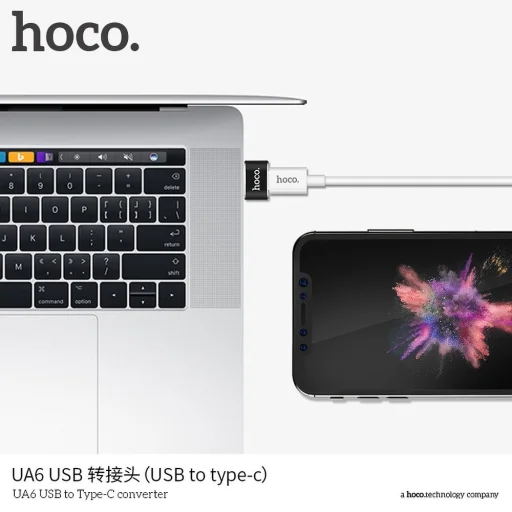 USB-C to USB-A Adapter Hoco UA6, Fekete - 5