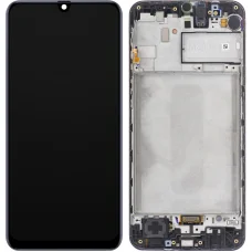 LCD Kijelző Modul Samsung Galaxy M31 M315 készülékhez, Fekete, Szerviz, szerelés