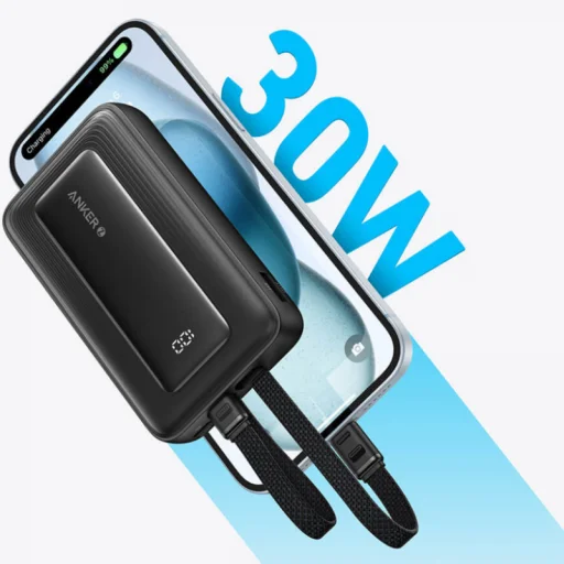 Powerbank Anker PowerCore, 10000mAh, 30W, QC + PD, Fekete A1680G11 - 2
