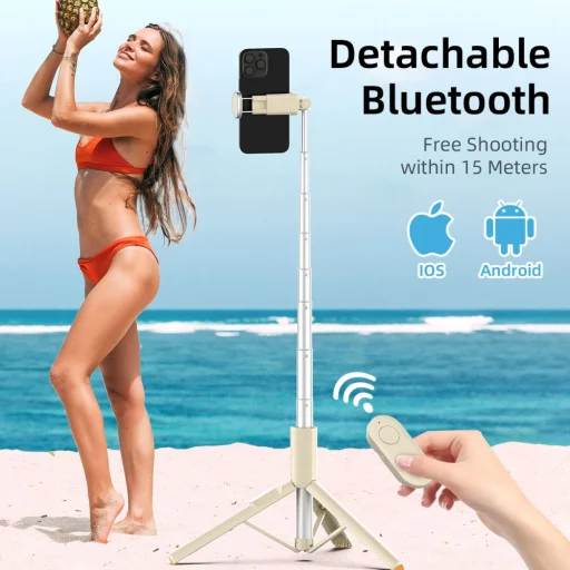 Tech-protect L09s Bluetooth Selfie Bot Állvány Bézs - 10