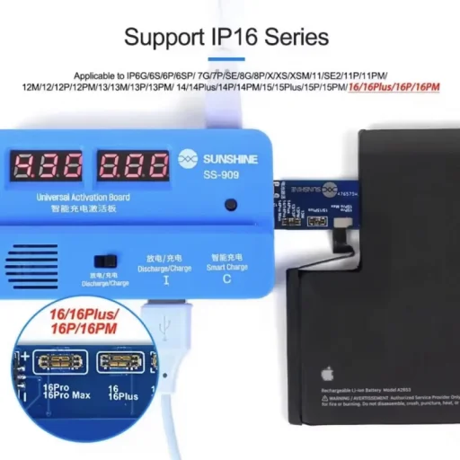 Akkumulátor Aktiválási Panel Sunshine SS-909, Apple iPhone / iPad / Univerzális Sorozat, 2in1 - 4