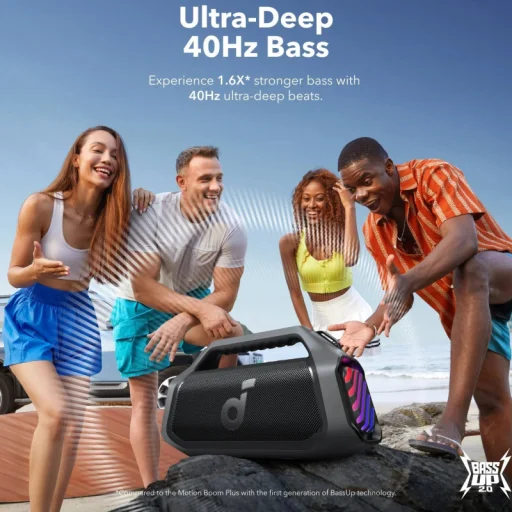 Anker Soundcore Boom 2 Plus Bluetooth Hangszóró, 140W, TWS, RGB, Vízálló, Fekete A3134011 - 4