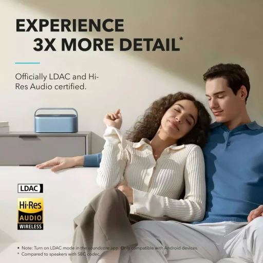 Bluetooth Hangszóró Anker SoundCore Motion X600, 50W, Vízálló, Fekete A3130011 - 6