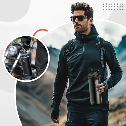 Rockbros 35210029002 thermal bicycle bottle for drinks 650 ml - black - 3