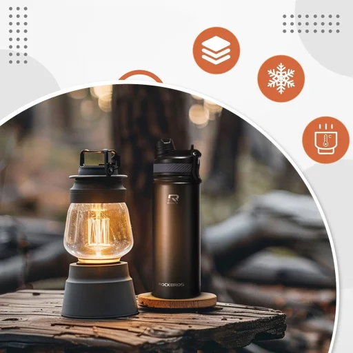 Rockbros 35210029002 thermal bicycle bottle for drinks 650 ml - black - 5