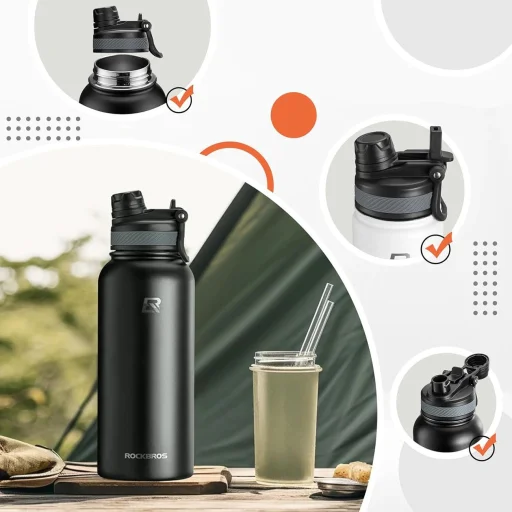 Rockbros 35210029002 thermal bicycle bottle for drinks 650 ml - black - 6