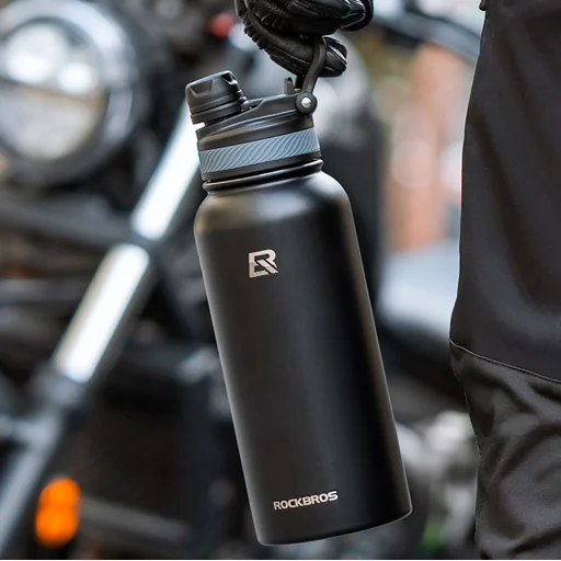 Rockbros 35210029002 thermal bicycle bottle for drinks 650 ml - black - 10